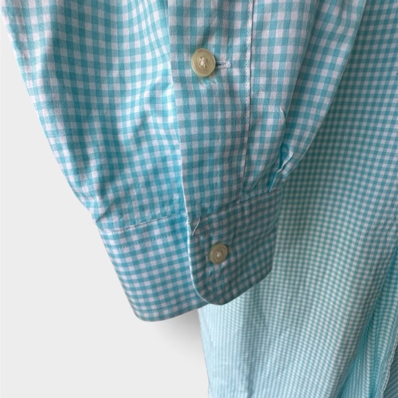 Ralph Lauren Polo Men's Aqua Checkered Button Down Long Sleeve Shirt L EUC - Picture 3 of 9